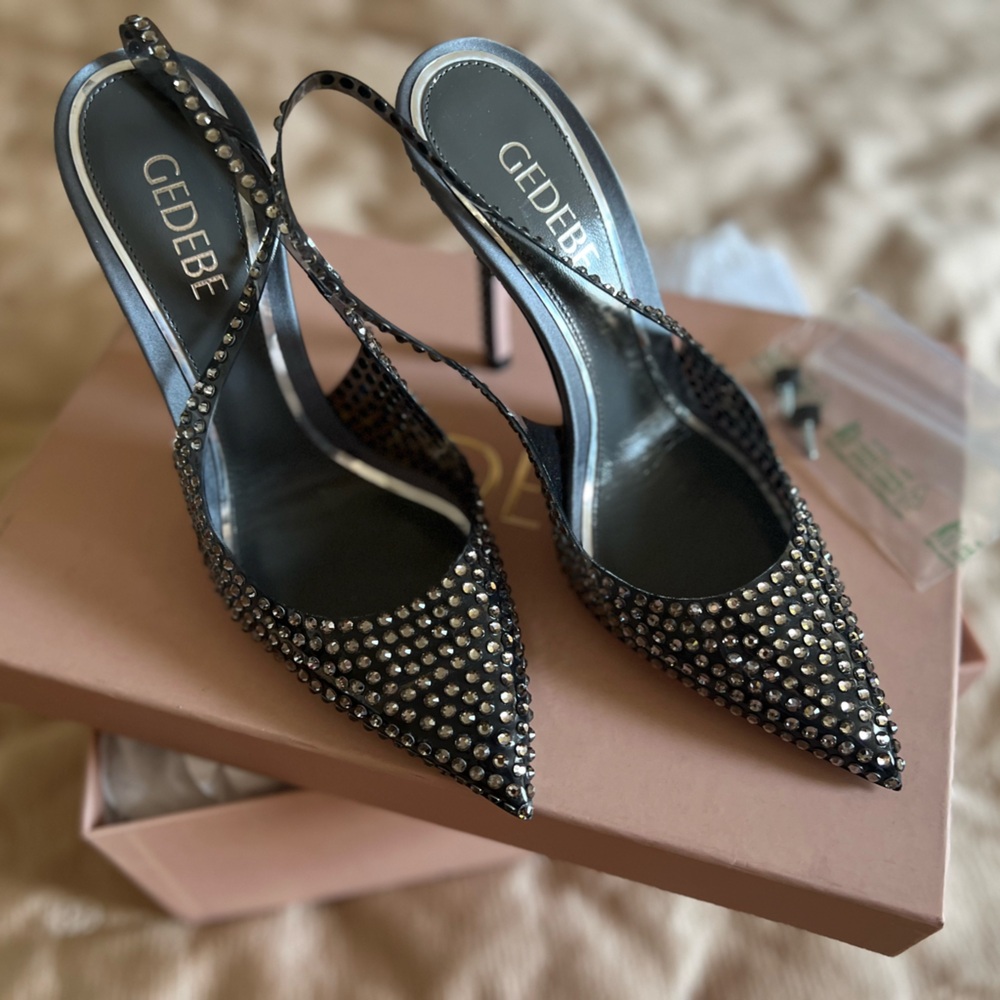 Gedebe Women's Stella 105 Jelly Crystal Embellished High Heel Pumps Size 36 - Picture 5 of 7